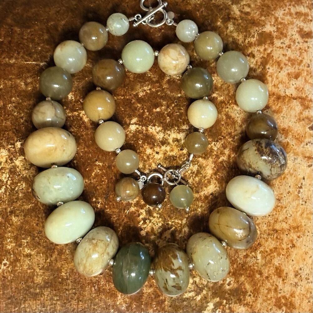 Amy Kahn Russell (AKR) Sterling Silver & Multi Stone Necklace & Bracelet Set